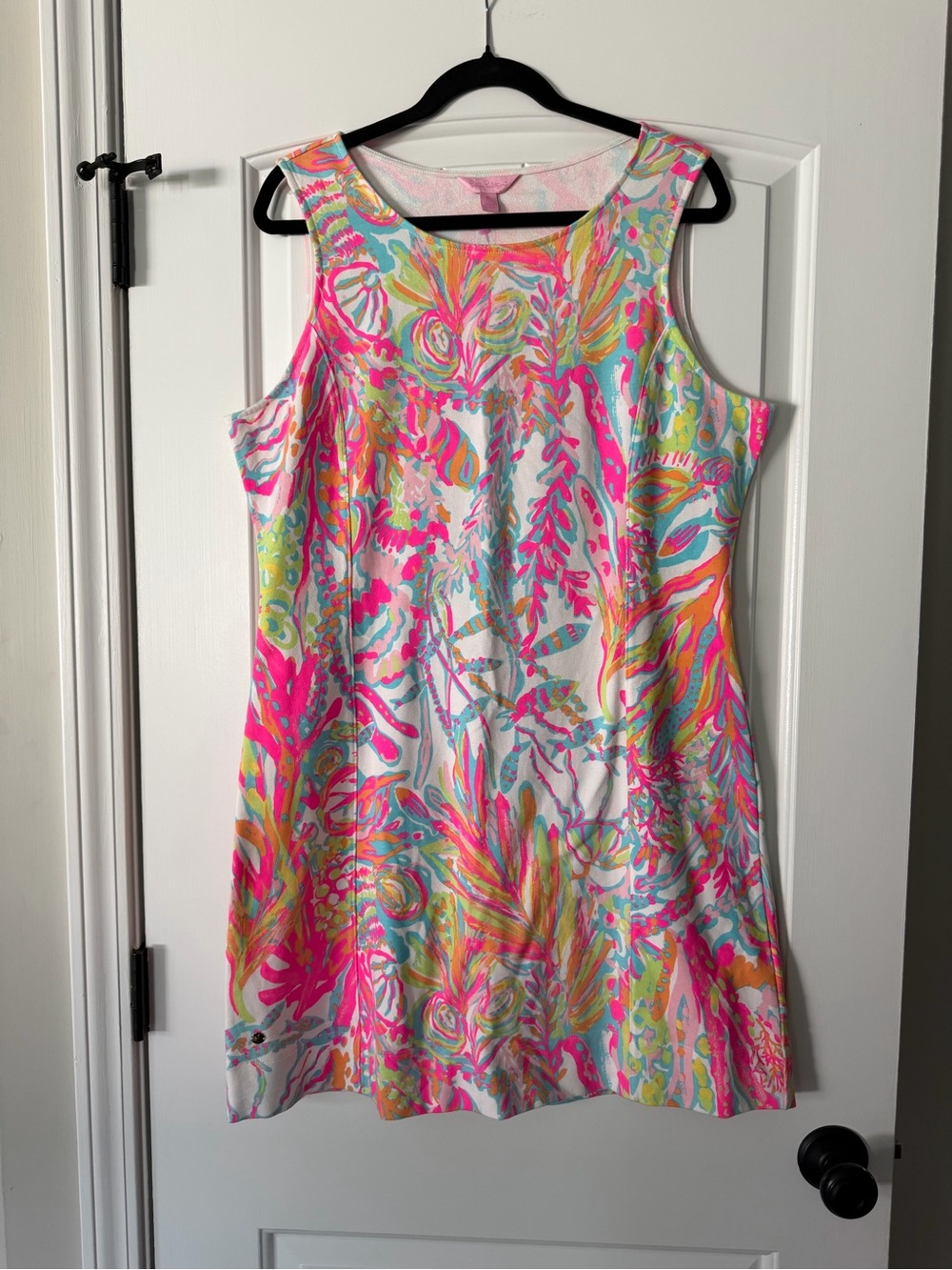 Lilly Pulitzer Sleeveless Tropical Print Shift Dress - Pink, Aqua, Yellow
